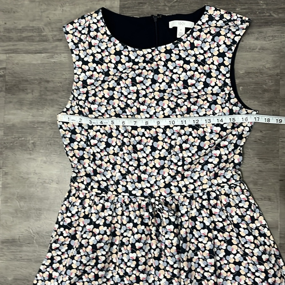 1901 Women's Size 6 Sleeveless Poplin Navy Floral Dress - Picture 8 of 13